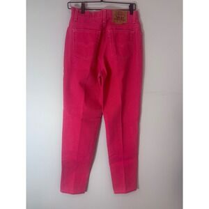 Vtg Levi Strauss Jeans Womens Pink High Waisted Straight Leg Denim‎ 11